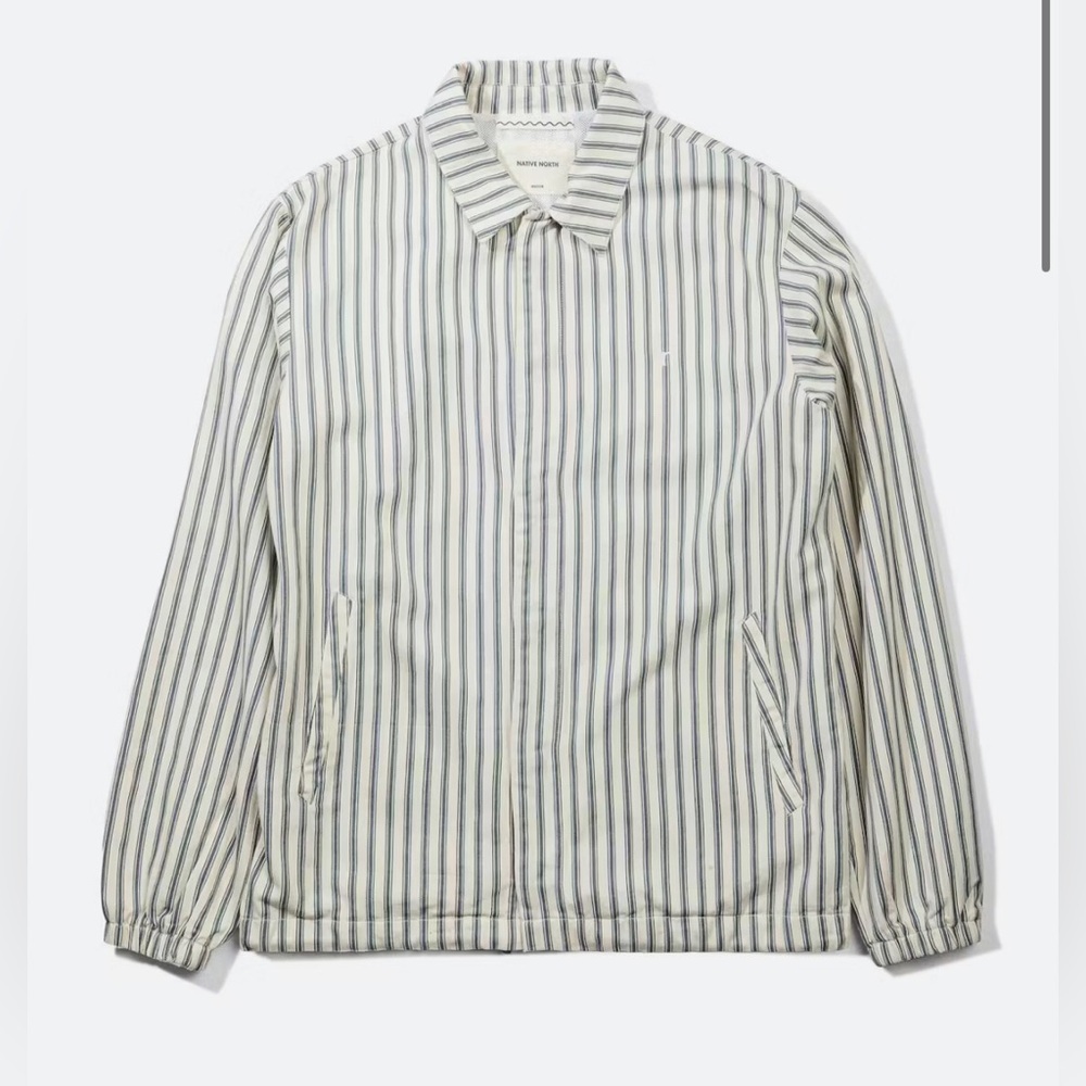 Native North Striped Herringbone Coach Fisherman Jacket Scandinavian Size M